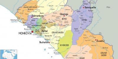 מפה של ליבריה המדינה