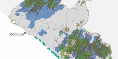 מפה של ליבריה משאבים טבעיים