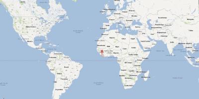 ליבריה מיקום על מפת העולם